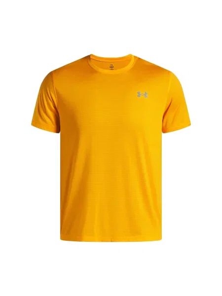 Тениска за бягане Under Armour Launch черно с изчистен дизайн оранжево