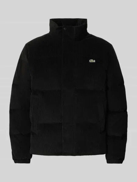 Kurtka pikowana z detalem z logo Lacoste czarna