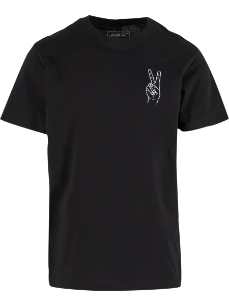 Mister Tee Tricou Peace Sign negru alb