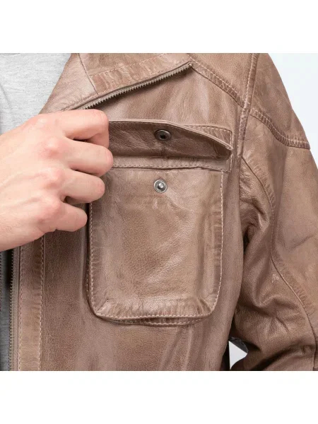 Geanta de piele Cameleon gri