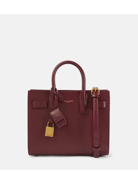 Usnjena torbica Saint Laurent rdeča