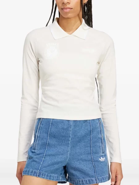 Długa koszulka Adidas w paski biała