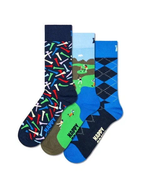 Happy Socks Șosete Golf Cart / bleumarin / deschis / oliv albastru