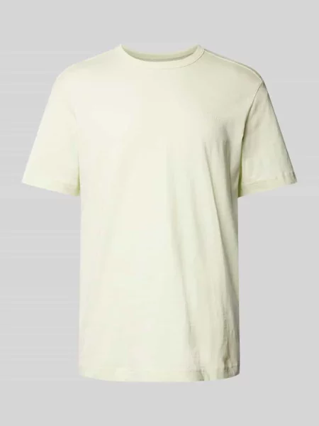 T-shirt o kroju regular fit z czystej bawełny z gumowanym nadrukiem z logo Tom Tailor żółta