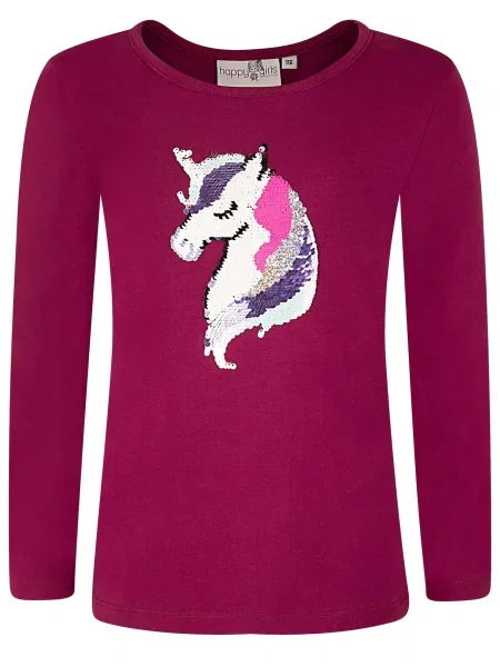 Happy girls Tricou albastru violet / ciclam / roz deschis alb