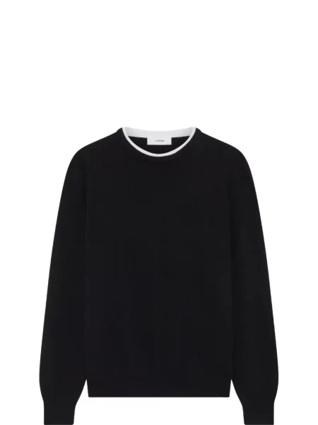 Pulover Lardini cu decolteu rotund negru