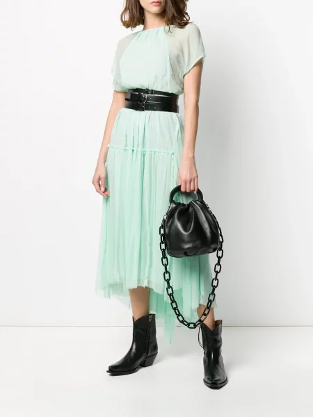 Rochie Diesel din crep de costum verde