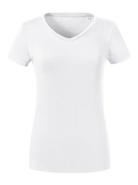 Majica Russell z V-izrezom bela
