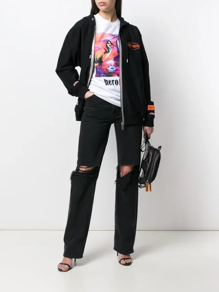 Hanorac cu glugă Heron Preston cu autograf negru