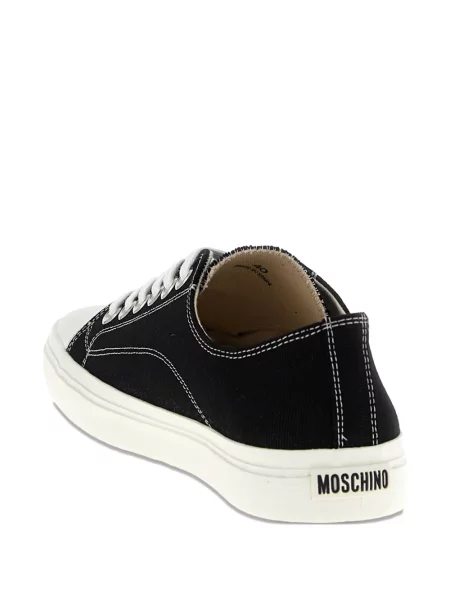 Sneakerși Moschino din canvas negru