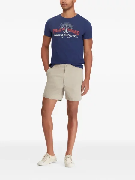 Matlasat tricou polo Polo Ralph Lauren cu decolteu rotund cu autograf roșu