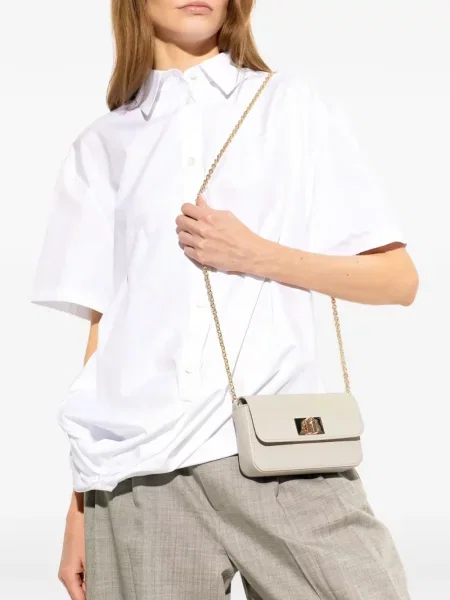 Geantă Furla din piele gri