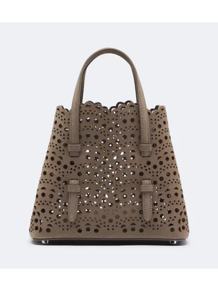 Top Alaïa din piele de căprioară bej