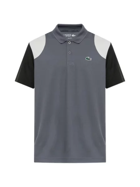 Tricou polo Lacoste cu autograf gri