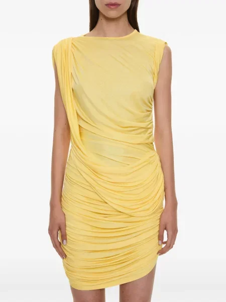 Rochie mini Christopher Esber fără mâneci drapată galben