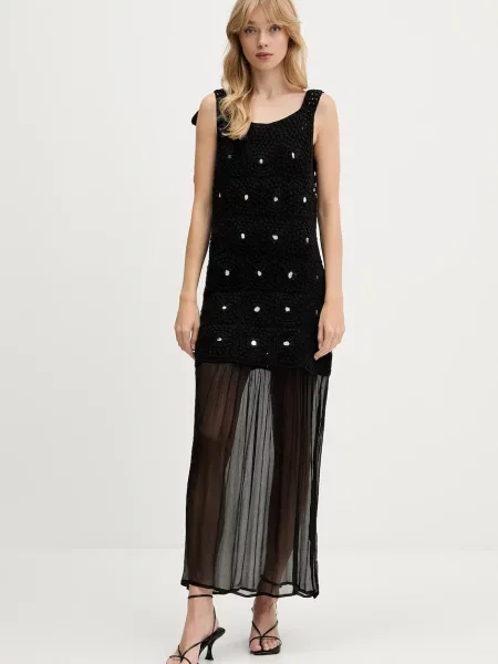 Never Fully Dressed rochie maxi mulată negru