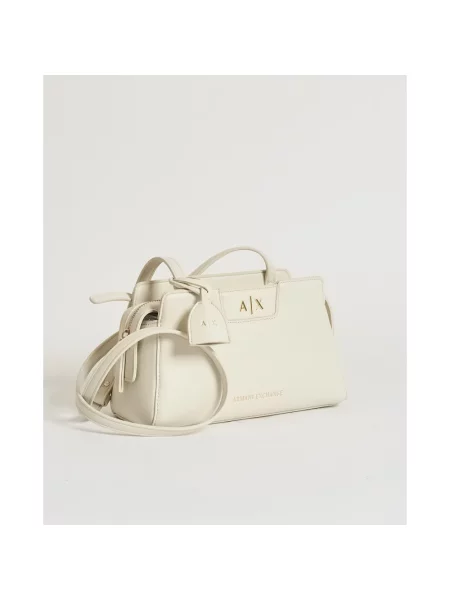 Torebka crossbody Armani Exchange skórzana biała
