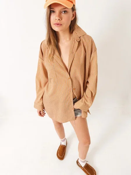 Bianco Lucci Bluză crem / cămilă maro