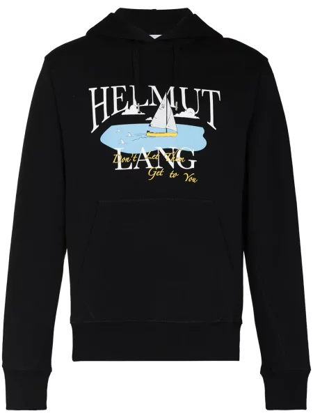Hanorac cu glugă Helmut Lang cu imagine negru