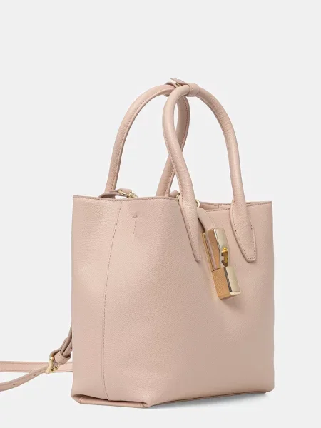 Geantă shopper Furla din piele bej