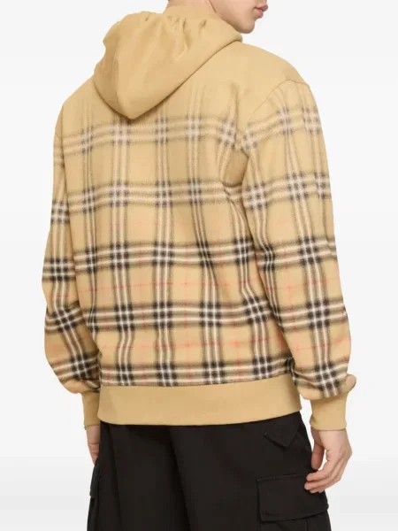 Кариран суичър с качулка Burberry с качулка