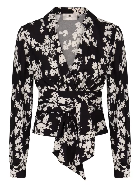 Bluză Elisabetta Franchi cu model floral cu imagine negru