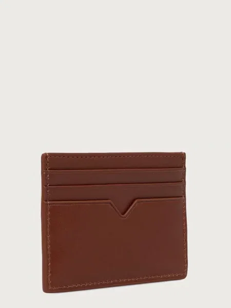 Tommy Hilfiger etui za kartice in obesek za ključe usnjeni rjava