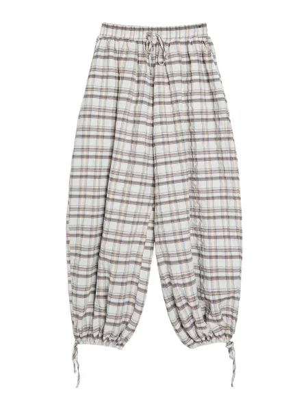 Bershka Pantaloni albastru deschis / ciocolatiu / portocaliu închis alb
