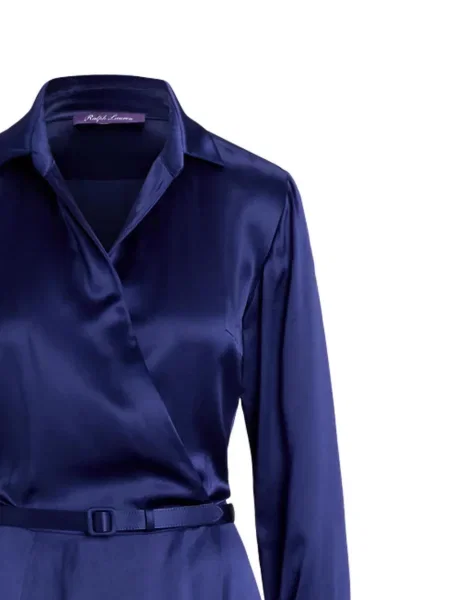 Rochie Ralph Lauren Collection de mătase de costum albastru