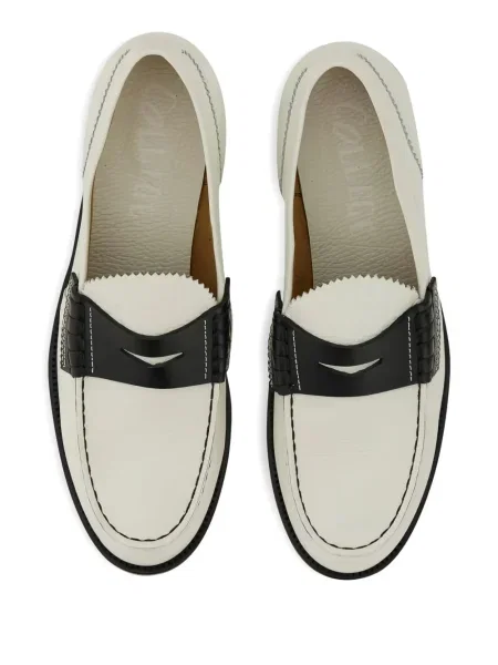 Pantofi loafer College din piele alb