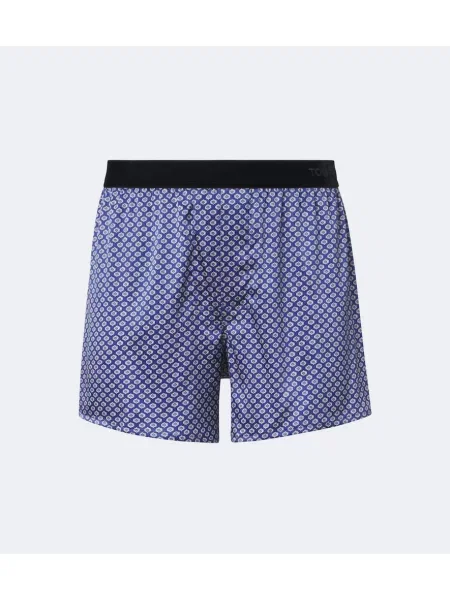 Boxeri Tom Ford de mătase cu imagine albastru