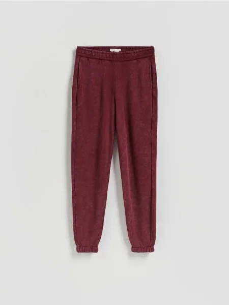 Reserved Pantaloni de trening cu conținut ridicat de violet-închis violet