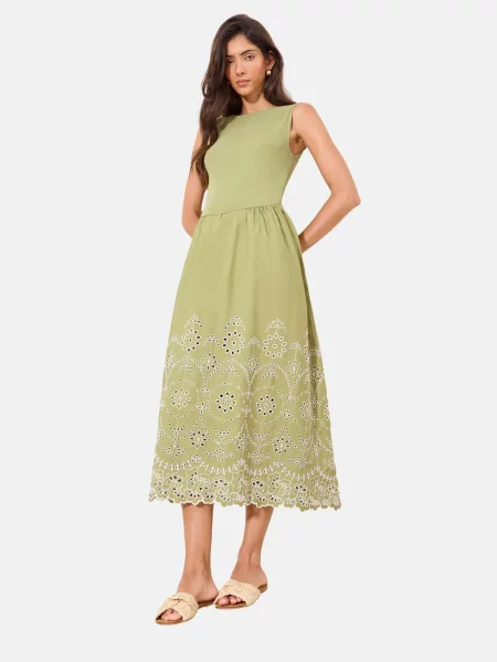 Lipsy Rochie verde alb