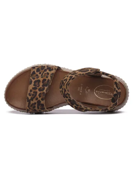 Pantofi Tamaris cu model leopard bej