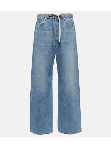 Szerokie jeansy Citizens Of Humanity koronkowe niebieskie