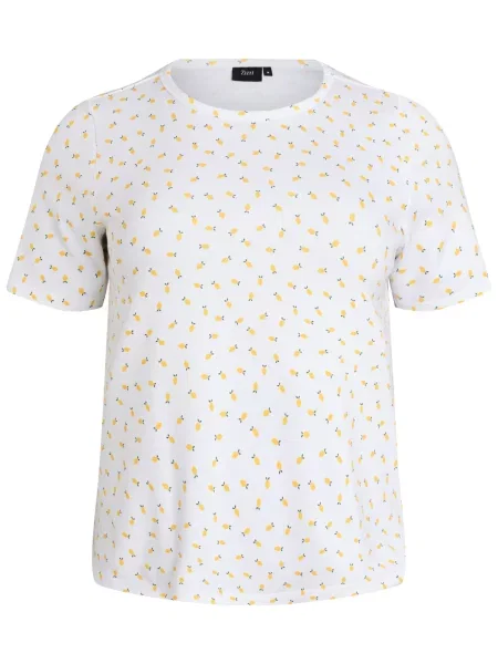 Zizzi Tricou Luna galben / verde închis alb
