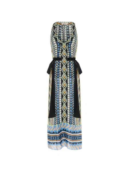 Rochie Temperley London cu imagine cu decolteu în V cu imprimeu geometric negru