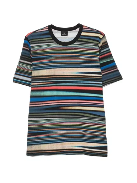 Tricou Ps Paul Smith cu dungi cu imagine negru