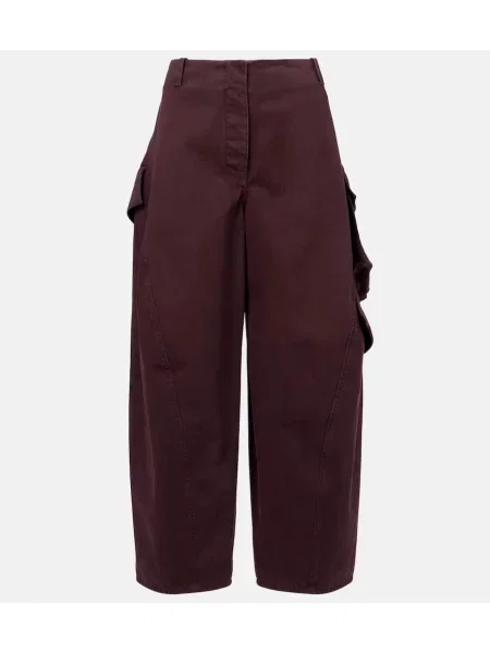 Spodnie cargo Alaïa z twillu bordowe
