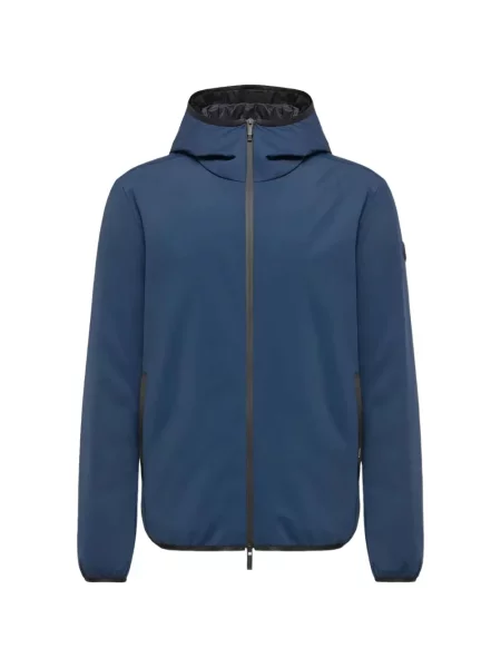 Geacă Moncler cu glugă cu autograf albastru