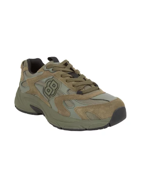 Sneakersy Hugo Boss skórzane zielone