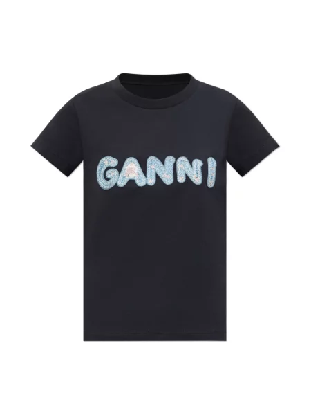 Koszulka Ganni z logo czarna