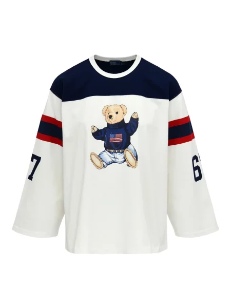 Bluza o kroju regular fit z nadrukiem polo bear Polo Ralph Lauren biała