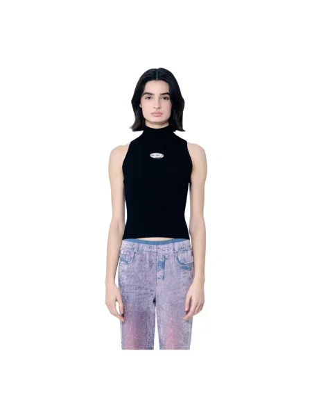 Top Diesel prążkowany na ramiączkach czarny