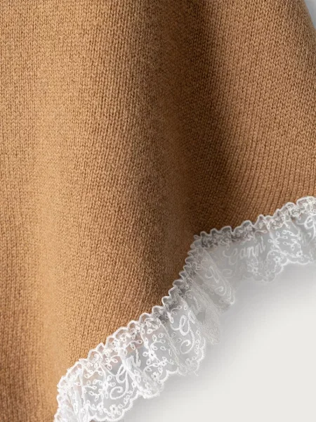 GANNI Triangular Scarf fular cu lână pentru femei