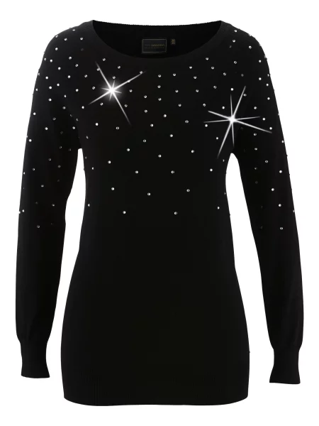 Bonprix Pulover / argintiu negru