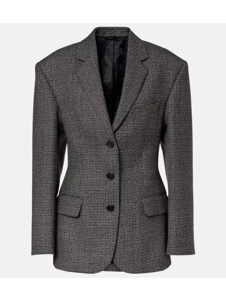 Sacou cu imprimeu de picior de câine Acne Studios de lână cu model pepito negru