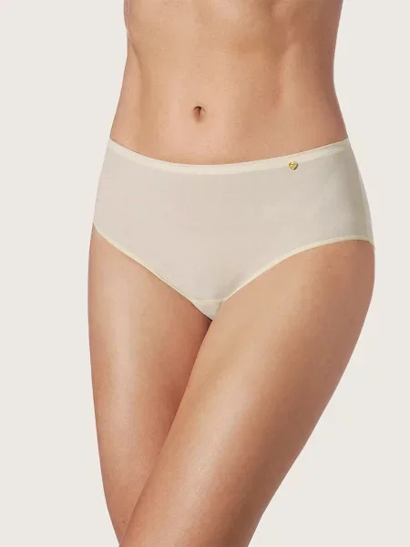 Zd ZERO DEFECTS Chiloți Atenea high waist Soy fiber natural alb