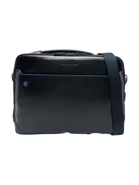 Torba na laptopa Piquadro skórzana niebieska