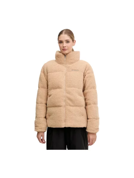 Columbia kurtka Puffect Sherpa zimowa oversize beżowy